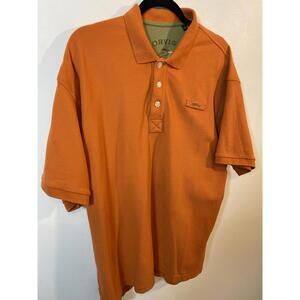 Orvis Polo Golf Knit Shirt Mens Size XL Orange 100% Cotton Excellent Condition